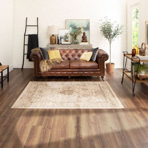 Threshold - 2'6"x3'9" Washable Vintage Tufted Distressed Accen Tan - Picture 5 of 5